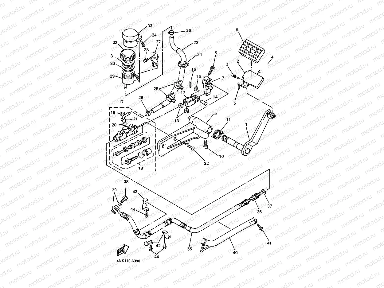 Rear mastic cylinder