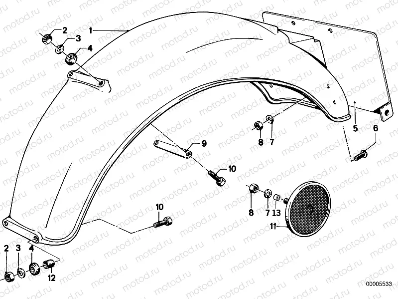 Rear mudguard