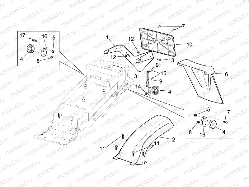 Rear mudguard