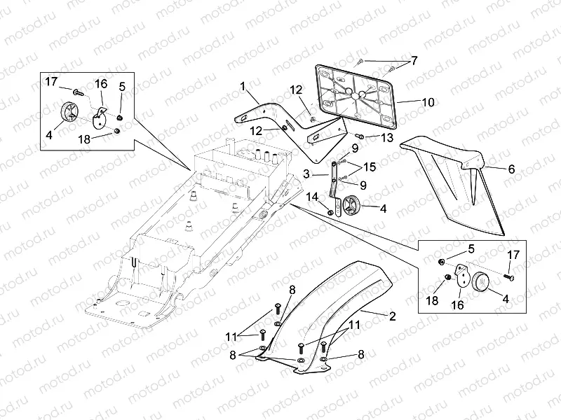 Rear mudguard