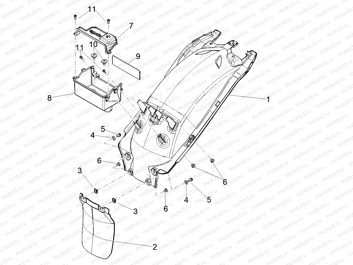 Rear mudguard