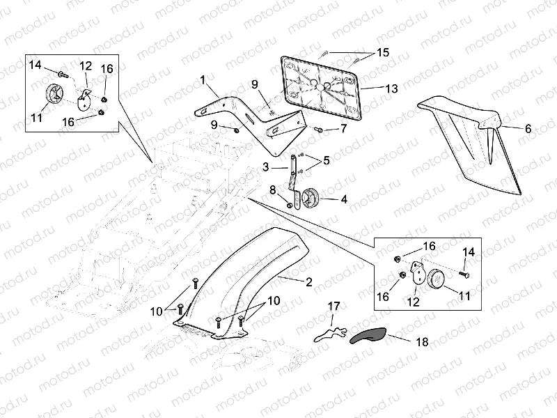 Rear mudguard