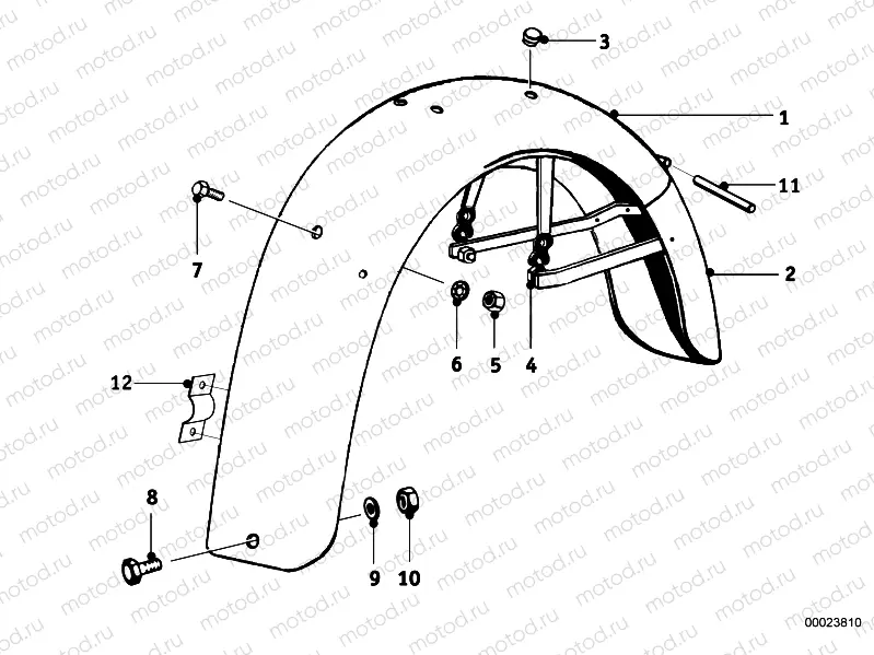 Rear mudguard mounting parts