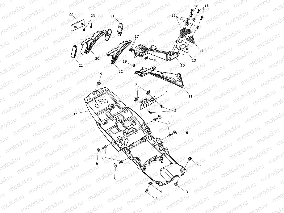 Rear Mudguard & No Plate Brkt