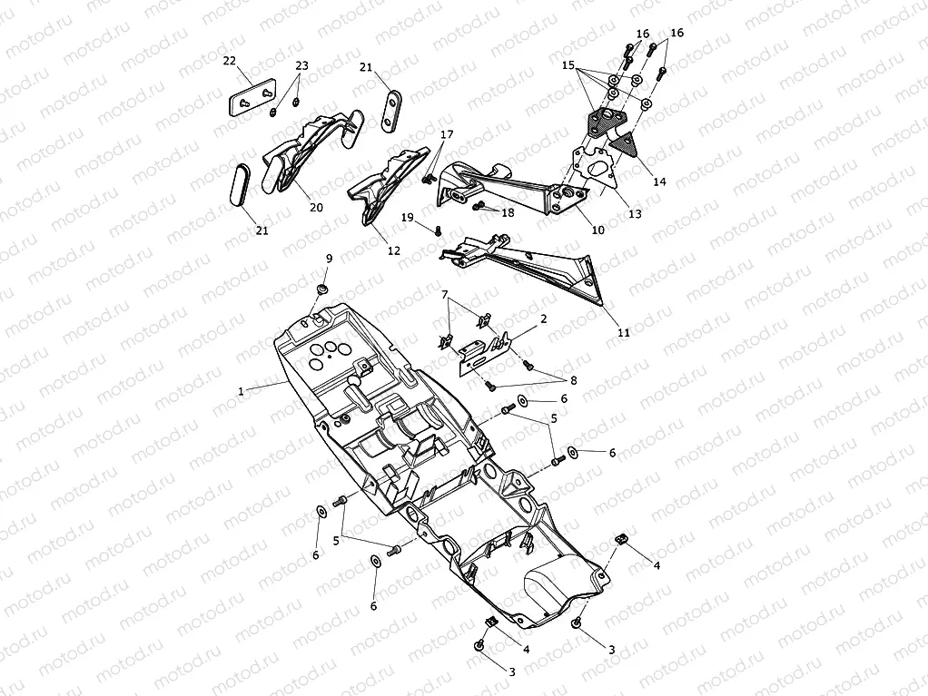 Rear Mudguard & No Plate Brkt