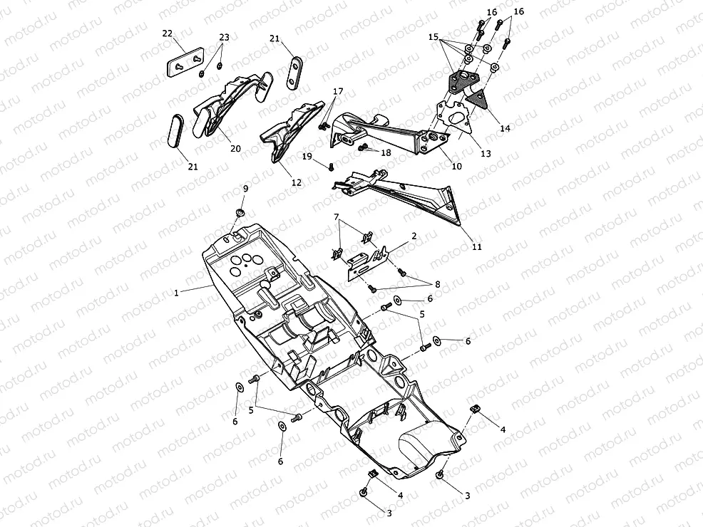 Rear Mudguard & Number Plate Bracket