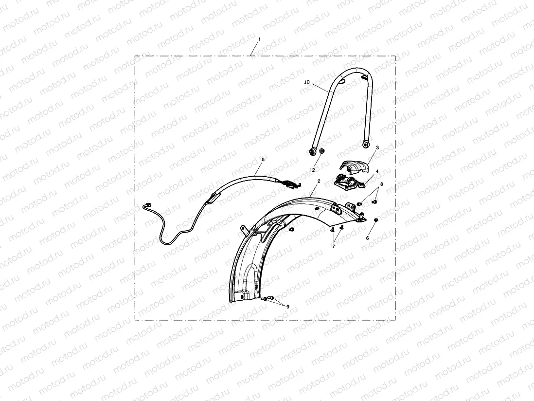 Rear Mudguard, Short, Kit