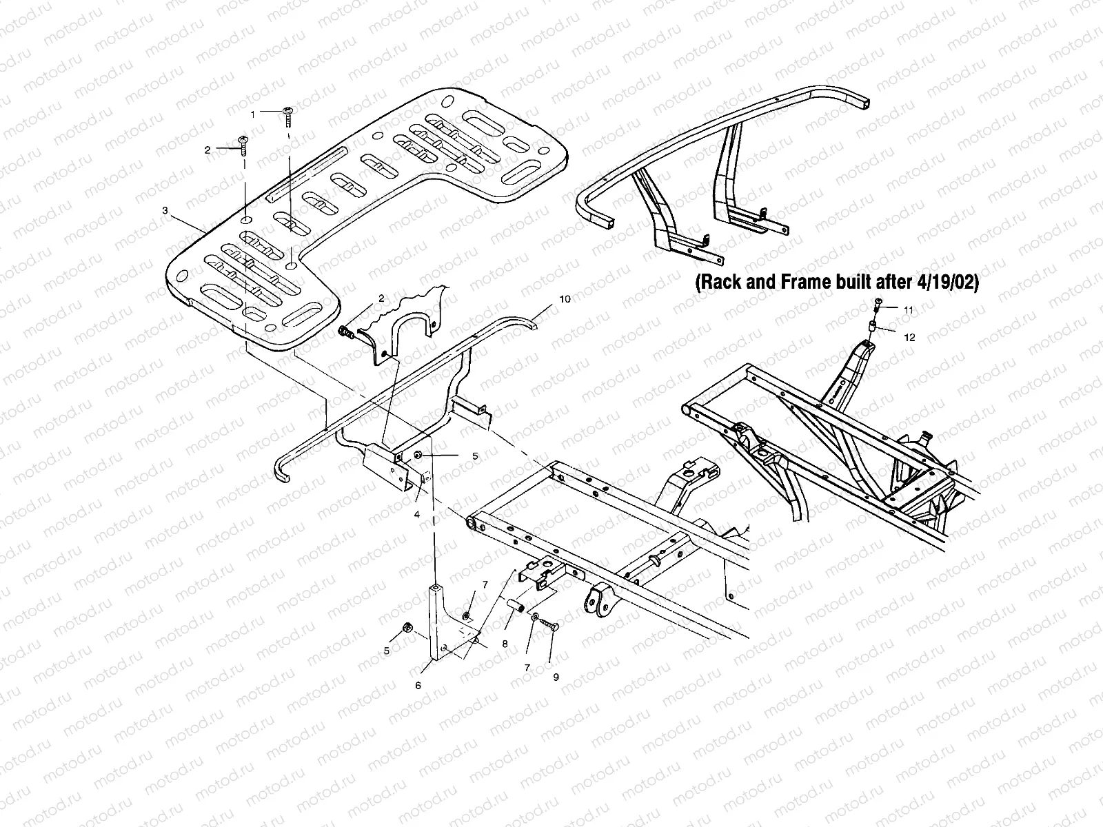 REAR RACK MOUNTING - A02CH42AA (4968536853A06) | REAR RACK MOUNTING - A02CH42AA (4968536853A06)