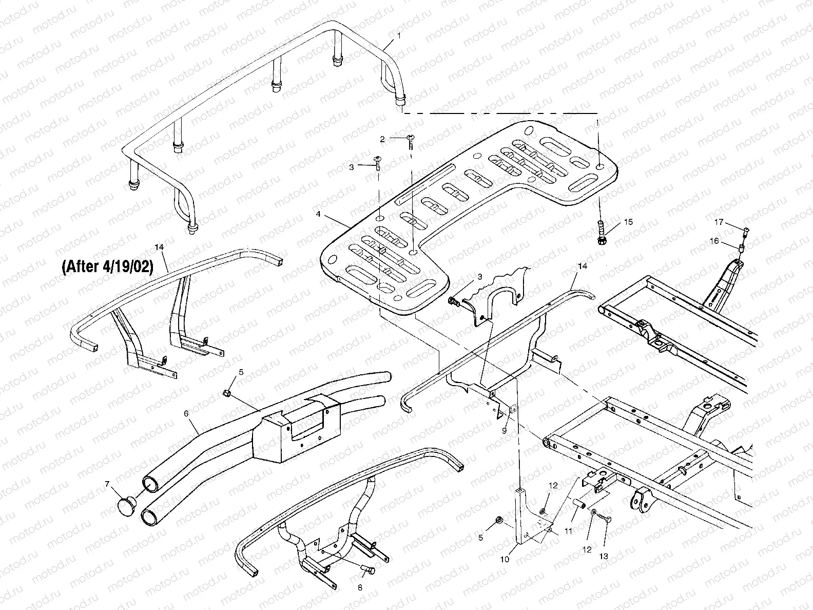 REAR RACK MOUNTING - A02CH50 ALL OPTIONS (4967436743A06) | REAR RACK MOUNTING - A02CH50 ALL OPTIONS (4967436743A06)