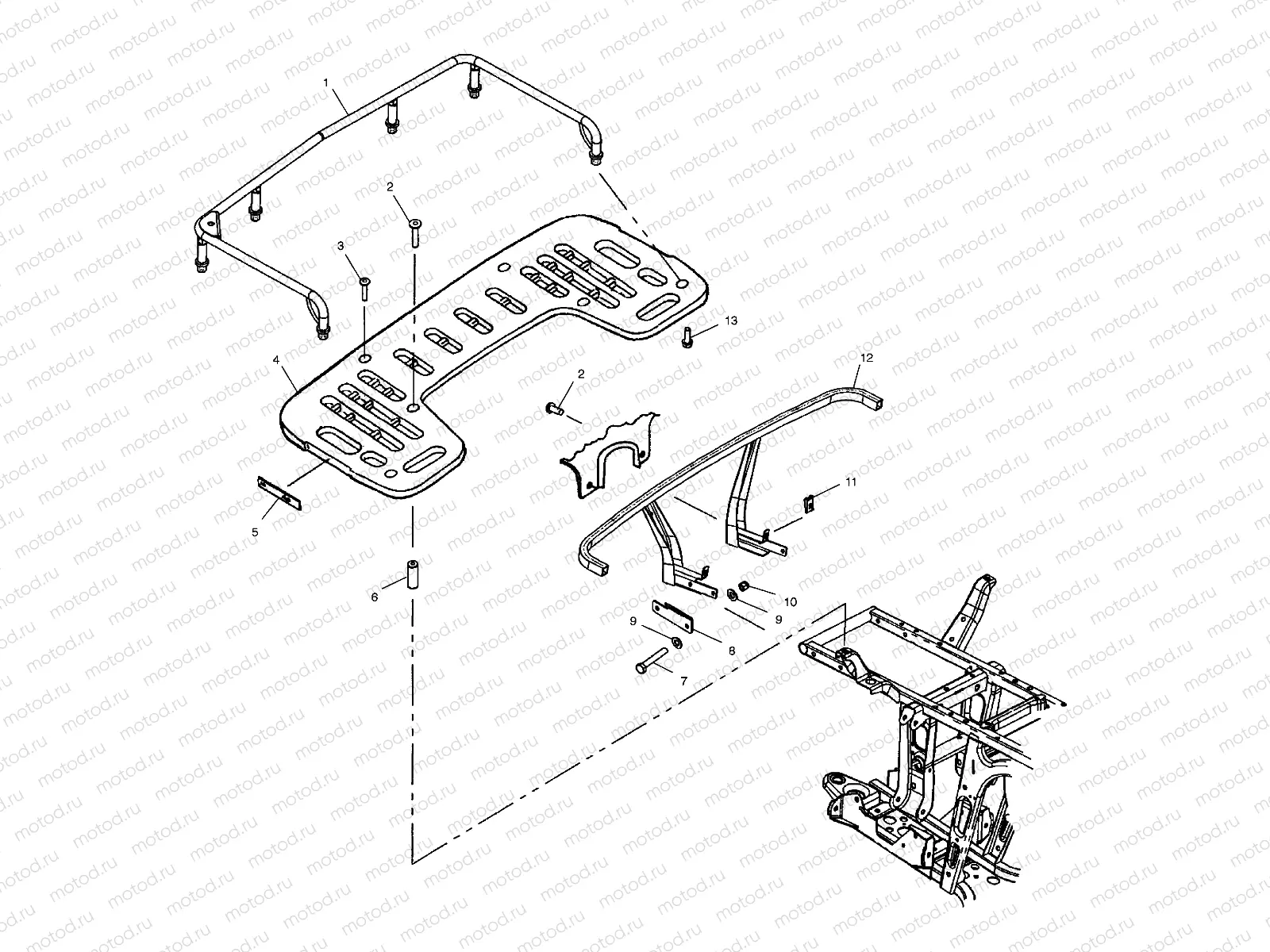REAR RACK MOUNTING (If Built After 9/03/01) - A02CH68AA/AB/AC/CA/CB (4966346634E02) | REAR RACK MOUNTING (If Built After 9/03/01) - A02CH68AA/AB/AC/CA/CB (4966346634E02)