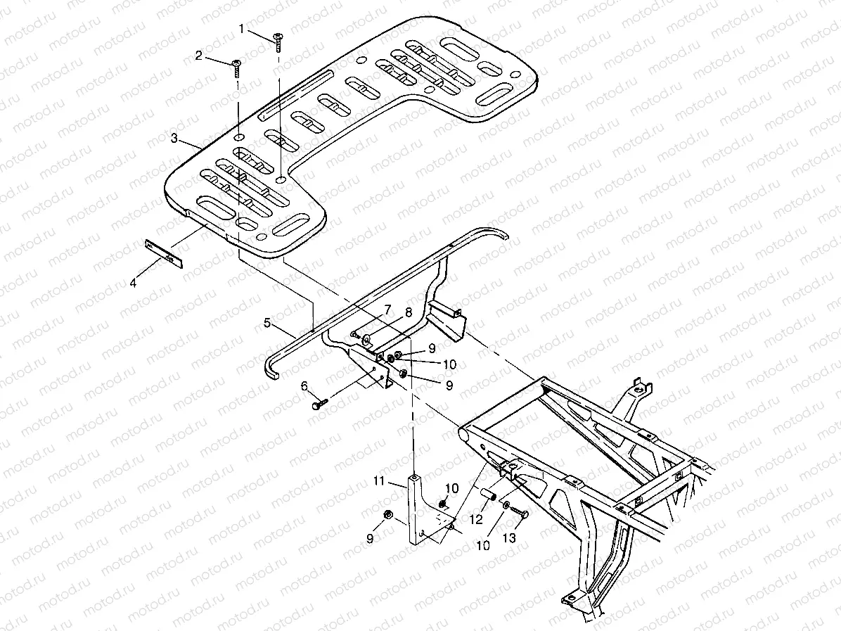 REAR RACK MOUNTING XPLORER 400L W969140 (4935983598A007) | REAR RACK MOUNTING XPLORER 400L W969140 (4935983598A007)
