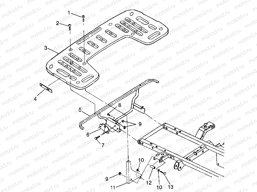 REAR RACK MOUNTING  XPLORER 500 W97CD50A (4941354135A009) | REAR RACK MOUNTING  XPLORER 500 W97CD50A (4941354135A009)