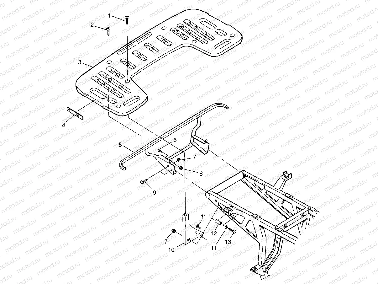 REAR RACK MOUNTING XPRESS 300 W969530 and XPRESS 400 W969540 (4935923592A008) | REAR RACK MOUNTING XPRESS 300 W969530 and XPRESS 400 W969540 (4935923592A008)