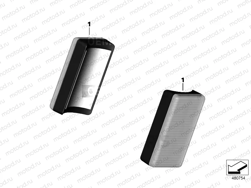 Rear reflector yellow side front