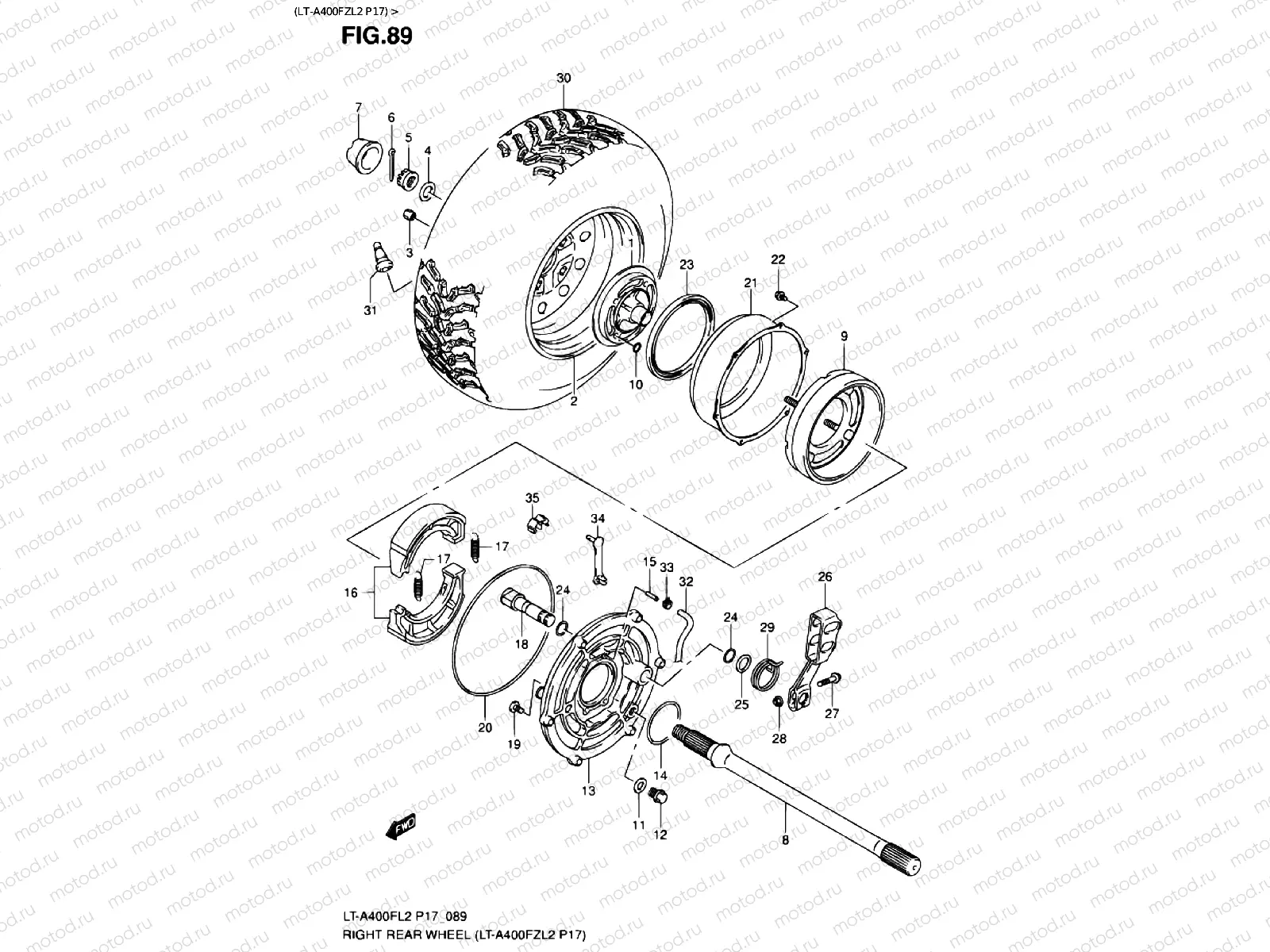 REAR RIGHT WHEEL (LT-A400FZL2 P17)