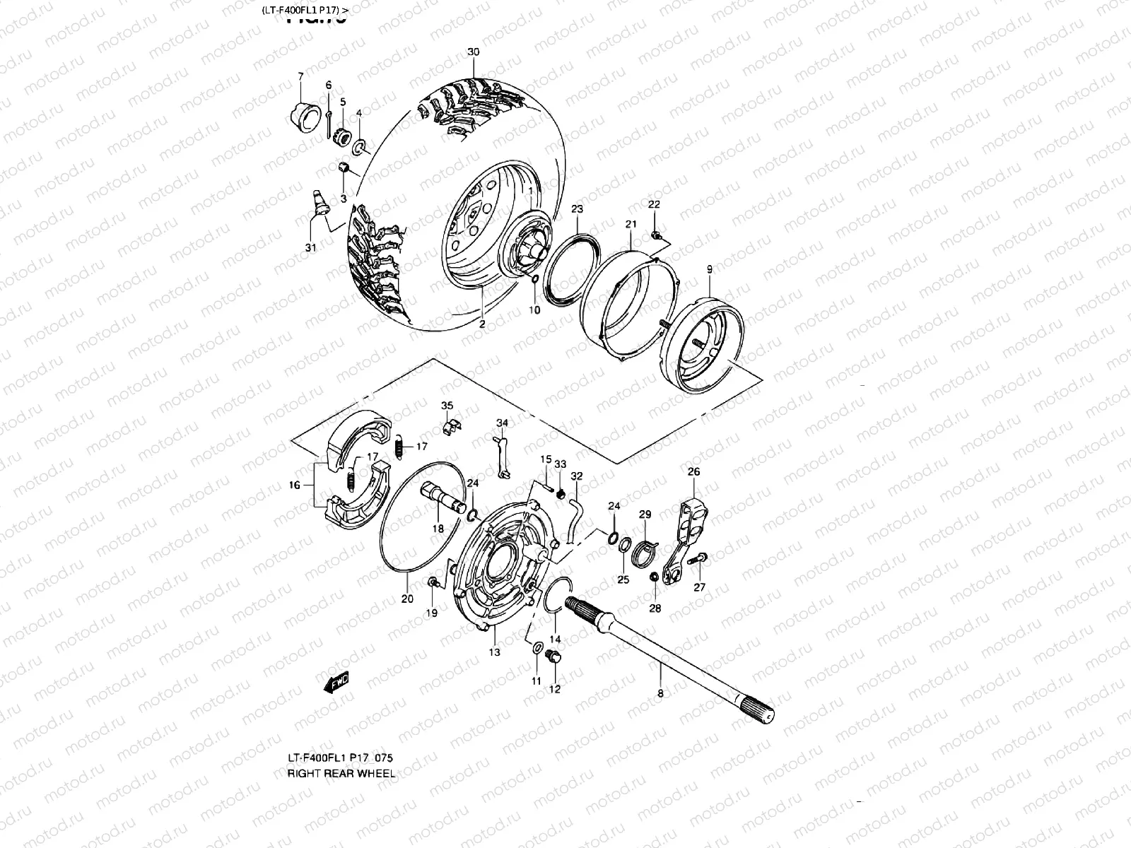 REAR RIGHT WHEEL (LT-F400FL1 P17)