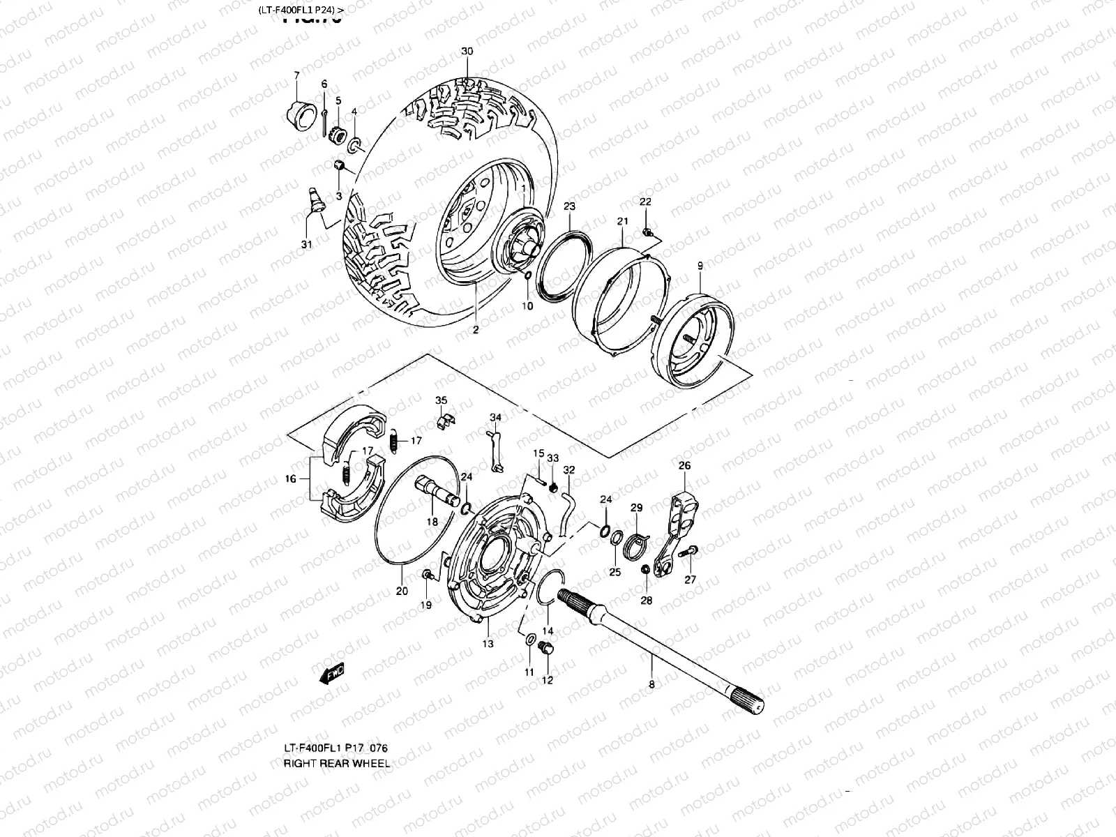 REAR RIGHT WHEEL (LT-F400FL1 P24)