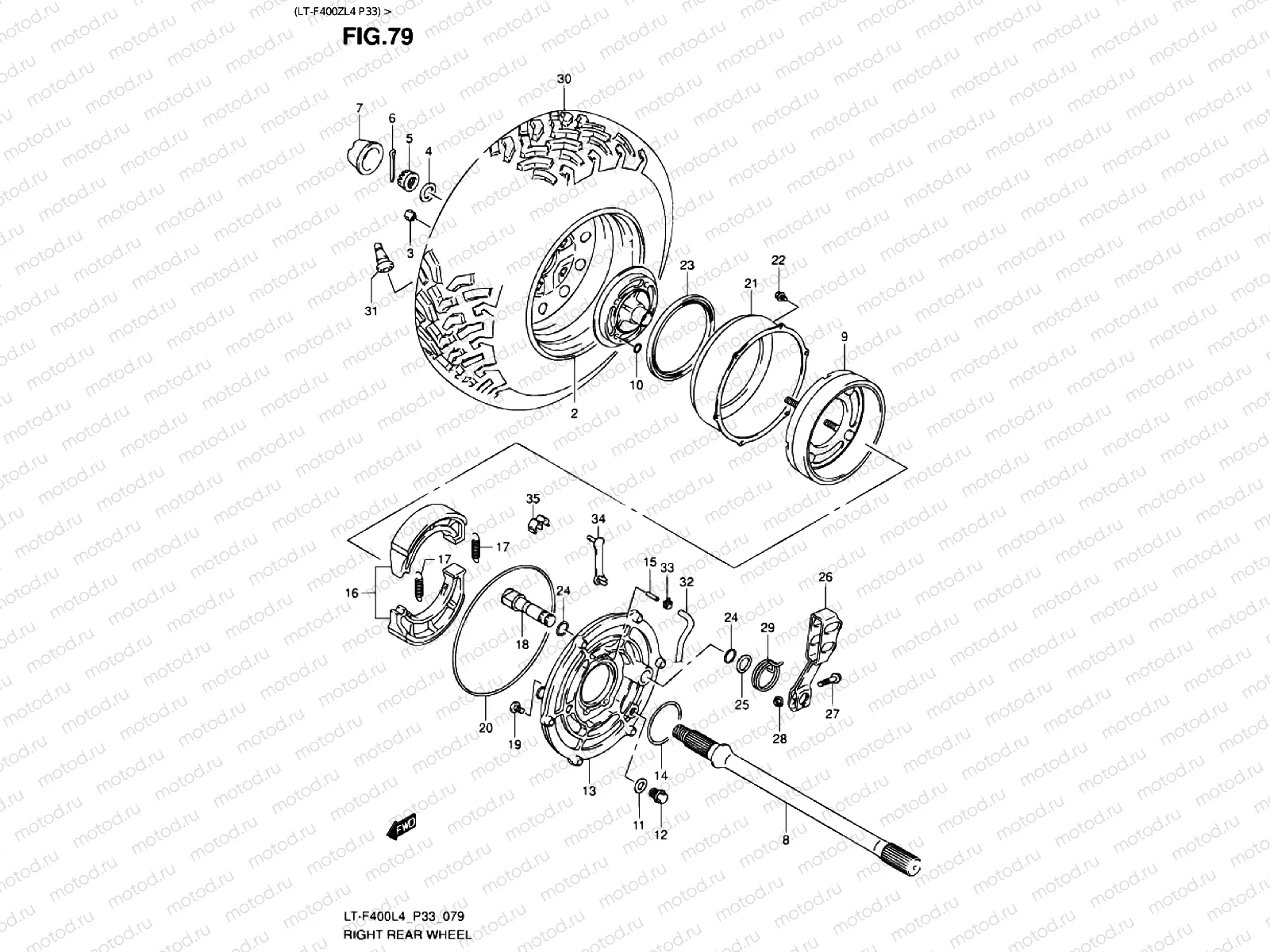 REAR RIGHT WHEEL (LT-F400ZL4 P33)