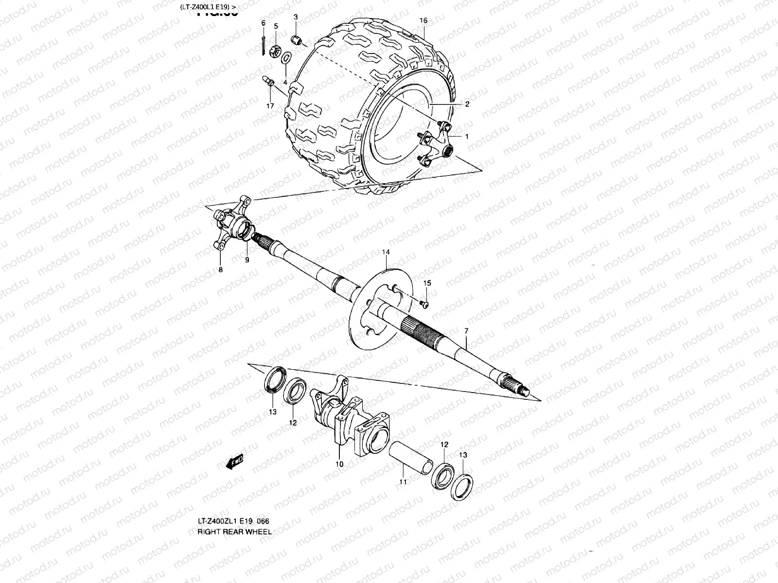 REAR RIGHT WHEEL (LT-Z400L1 E19)