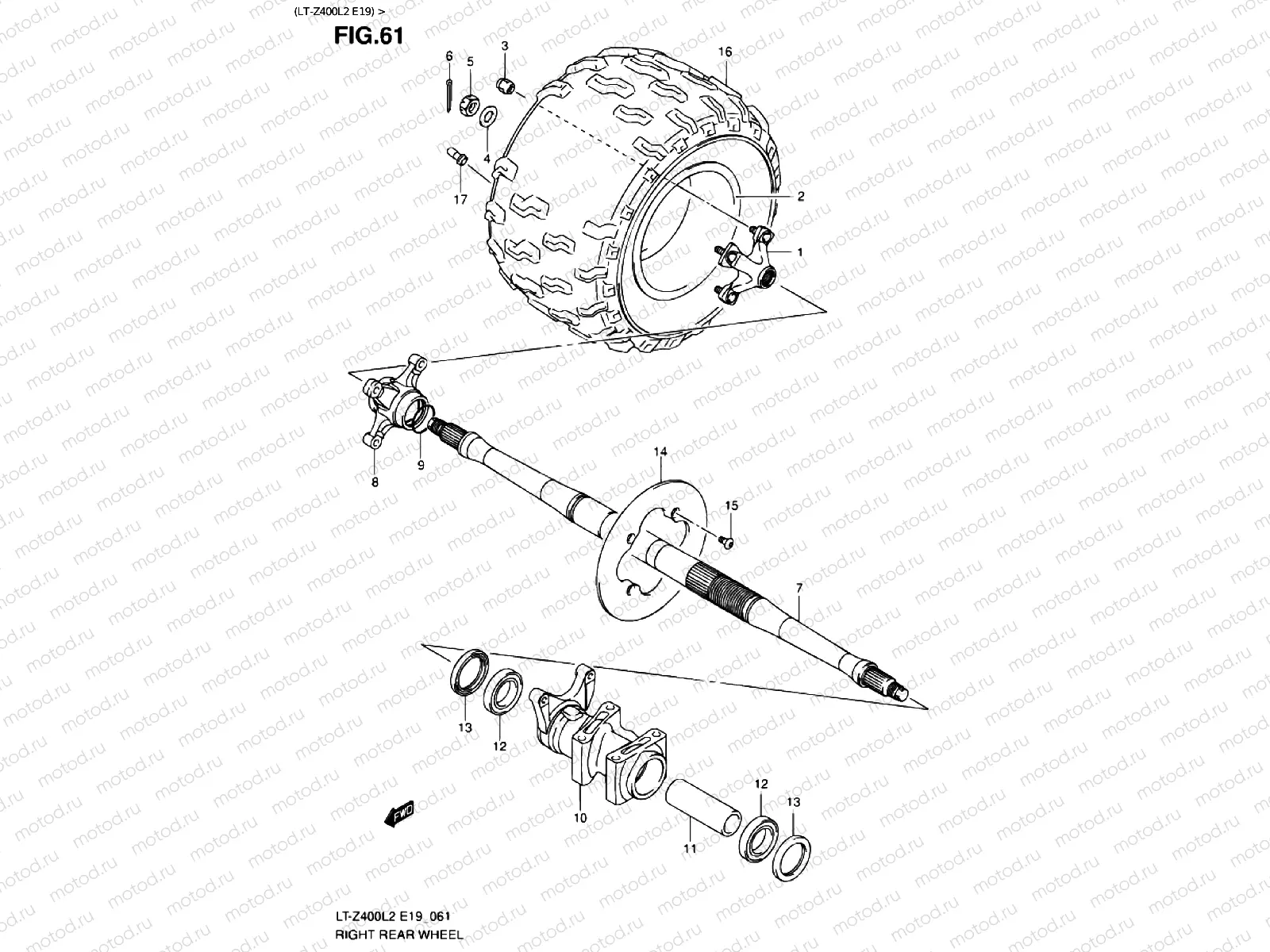 REAR RIGHT WHEEL (LT-Z400L2 E19)