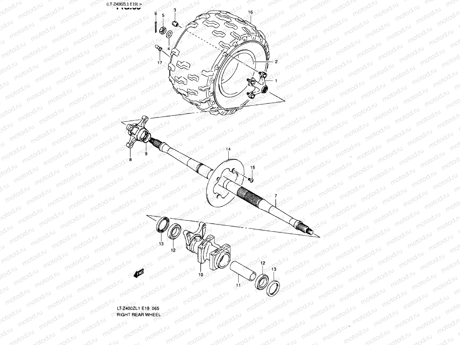REAR RIGHT WHEEL (LT-Z400ZL1 E19)