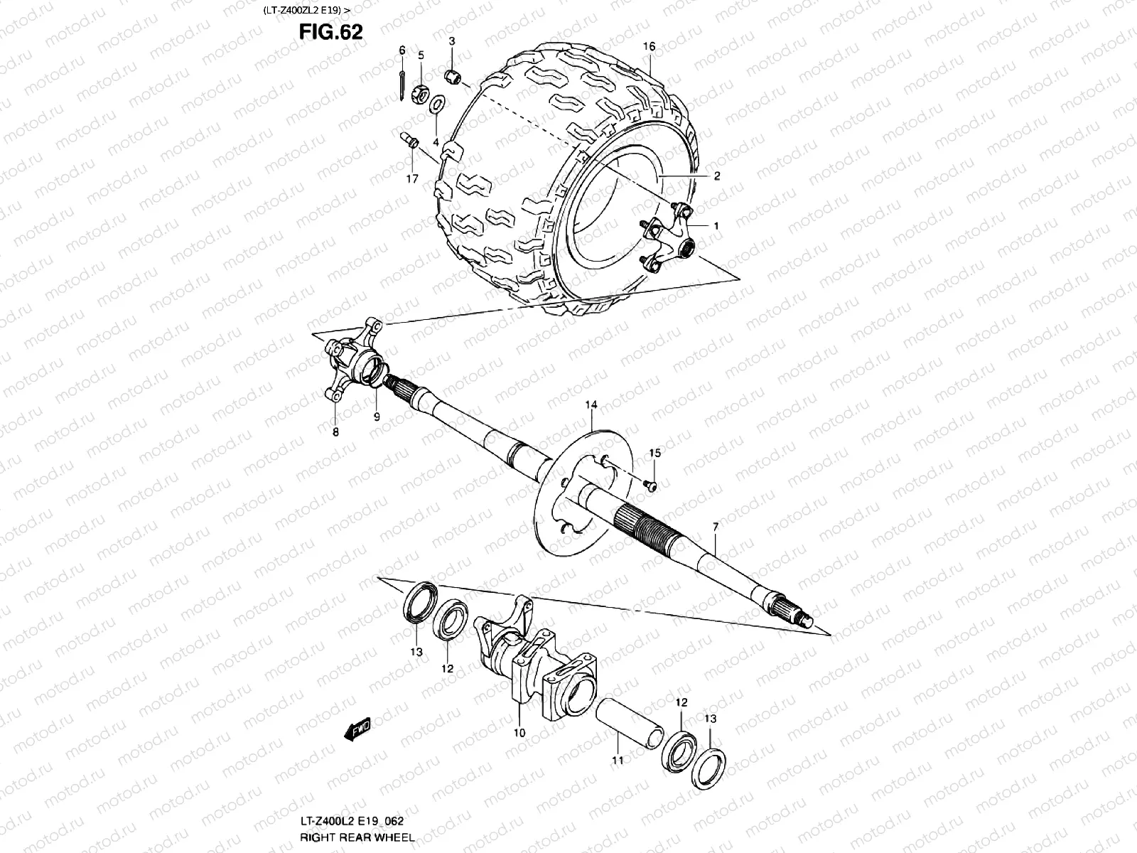 REAR RIGHT WHEEL (LT-Z400ZL2 E19)