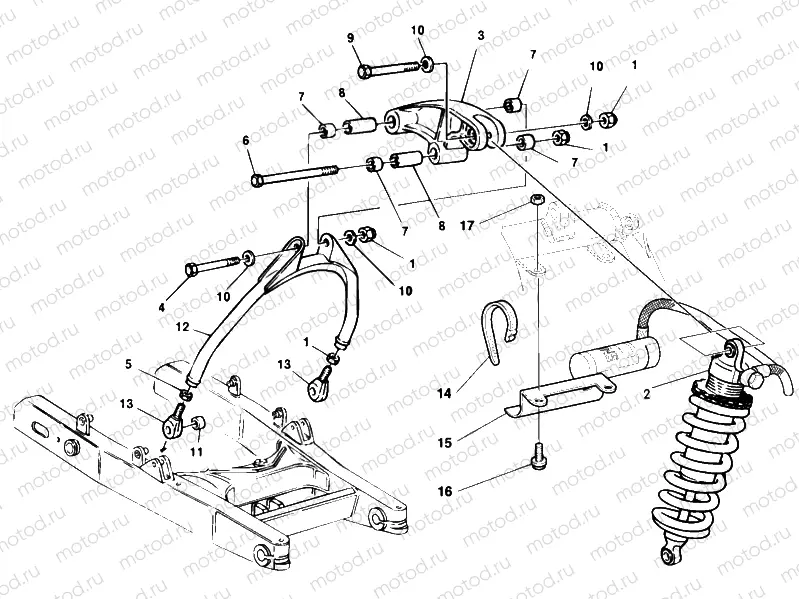 REAR SHOCK ABSORBER M900 SPECIAL » SWING ARM