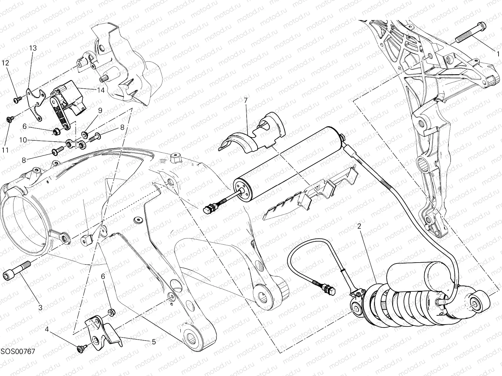 REAR SHOCK ABSORBER [MOD:MS1200SA]