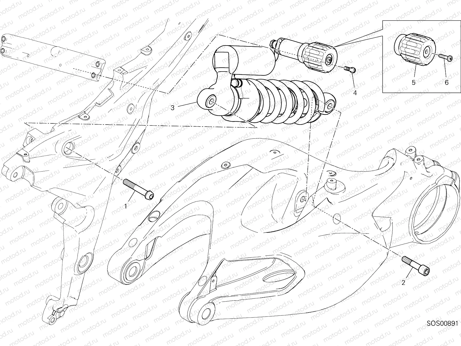 REAR SHOCK ABSORBER [MOD:MS1260]