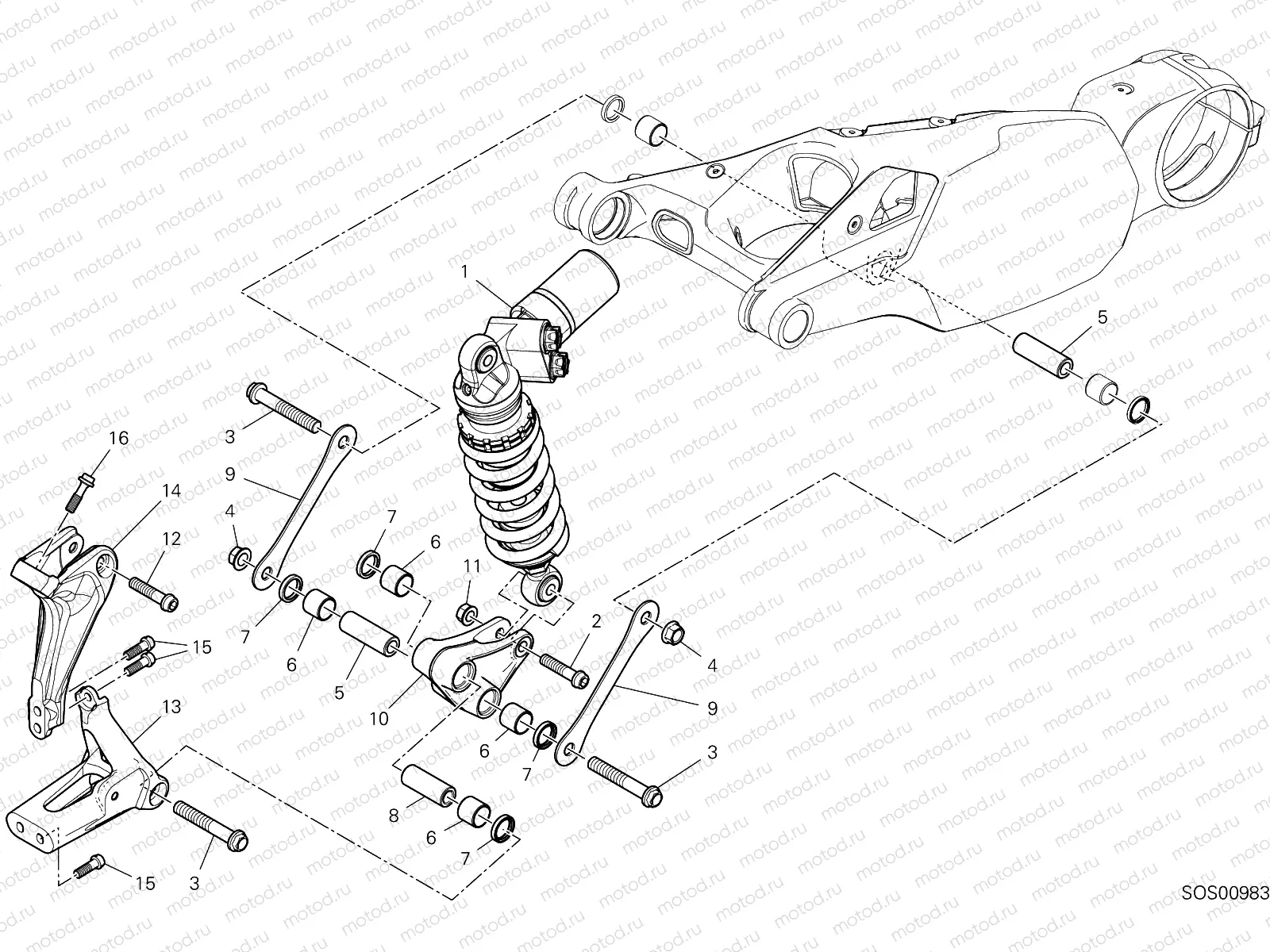 REAR SHOCK ABSORBER [MOD:PANV4 R]