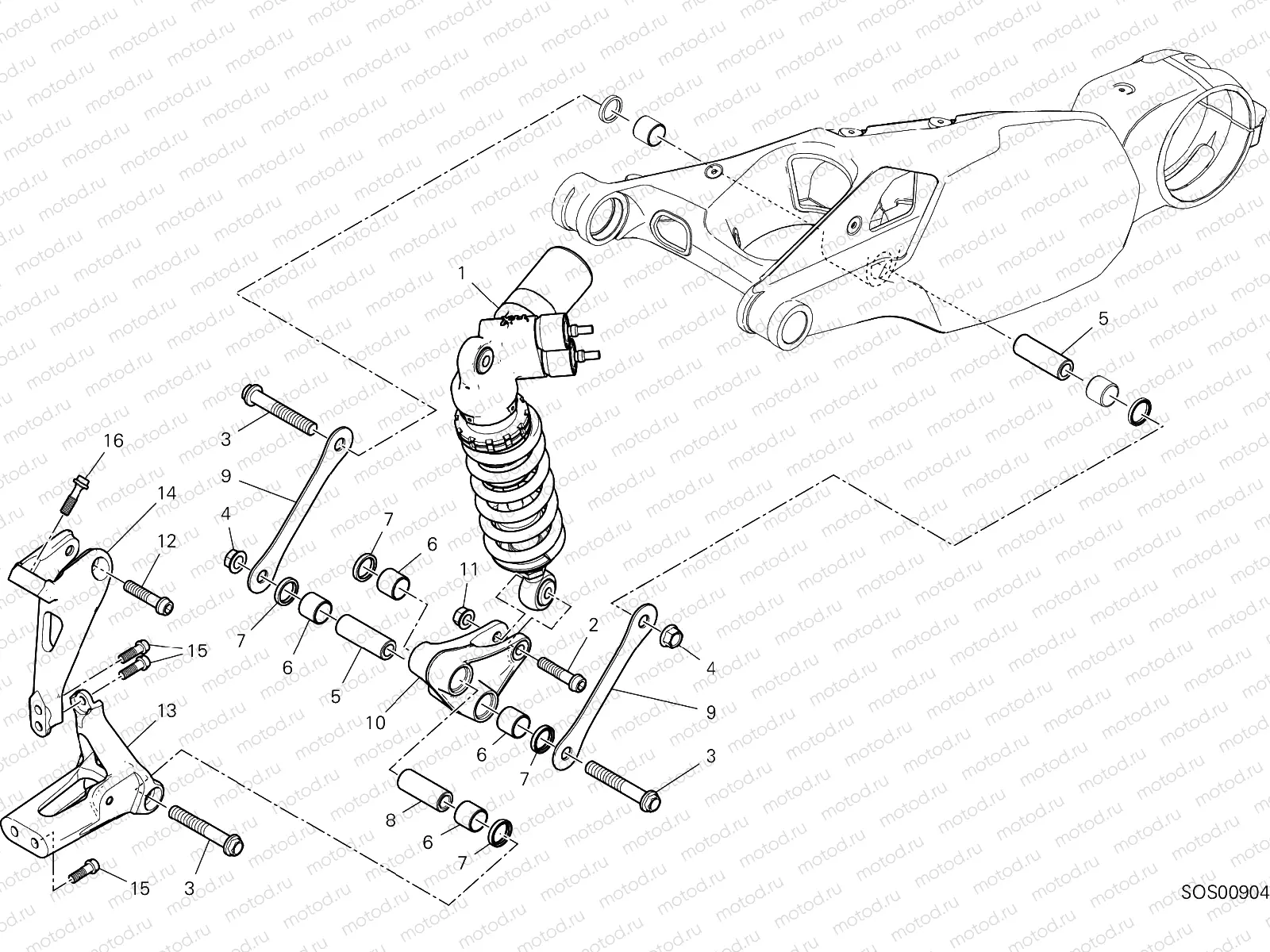 REAR SHOCK ABSORBER [MOD:PANV4 SP,PANV4SPM]