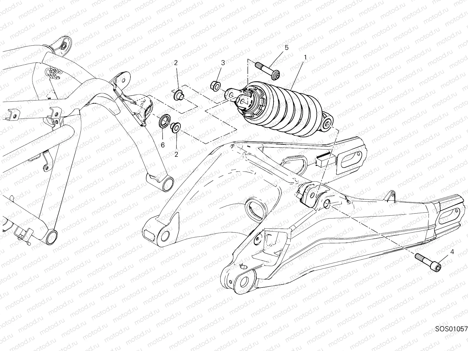 REAR SHOCK ABSORBER [MOD:SCR11PRO;XST:EUR,ROK,TWN]