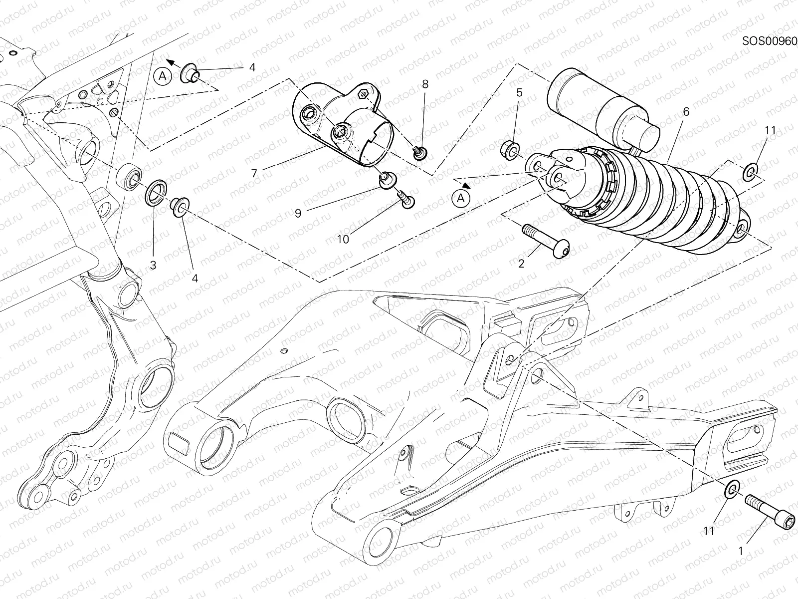 REAR SHOCK ABSORBER [MOD:SCR800DS]