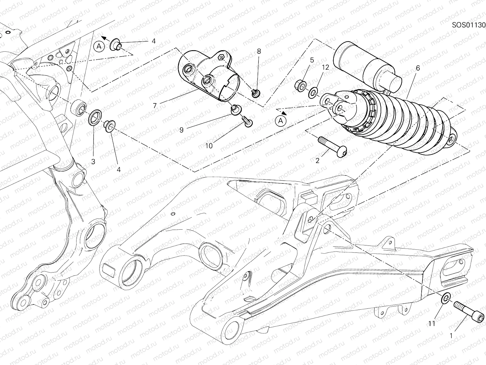 REAR SHOCK ABSORBER [MOD:SCR800FH]