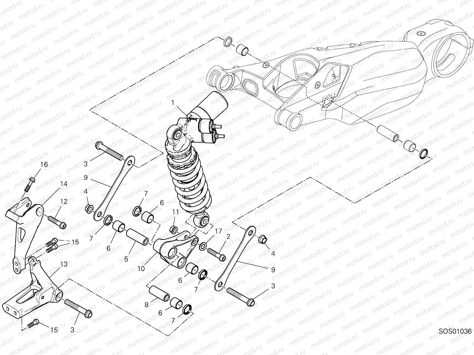 REAR SHOCK ABSORBER [MOD:SFV4 S]