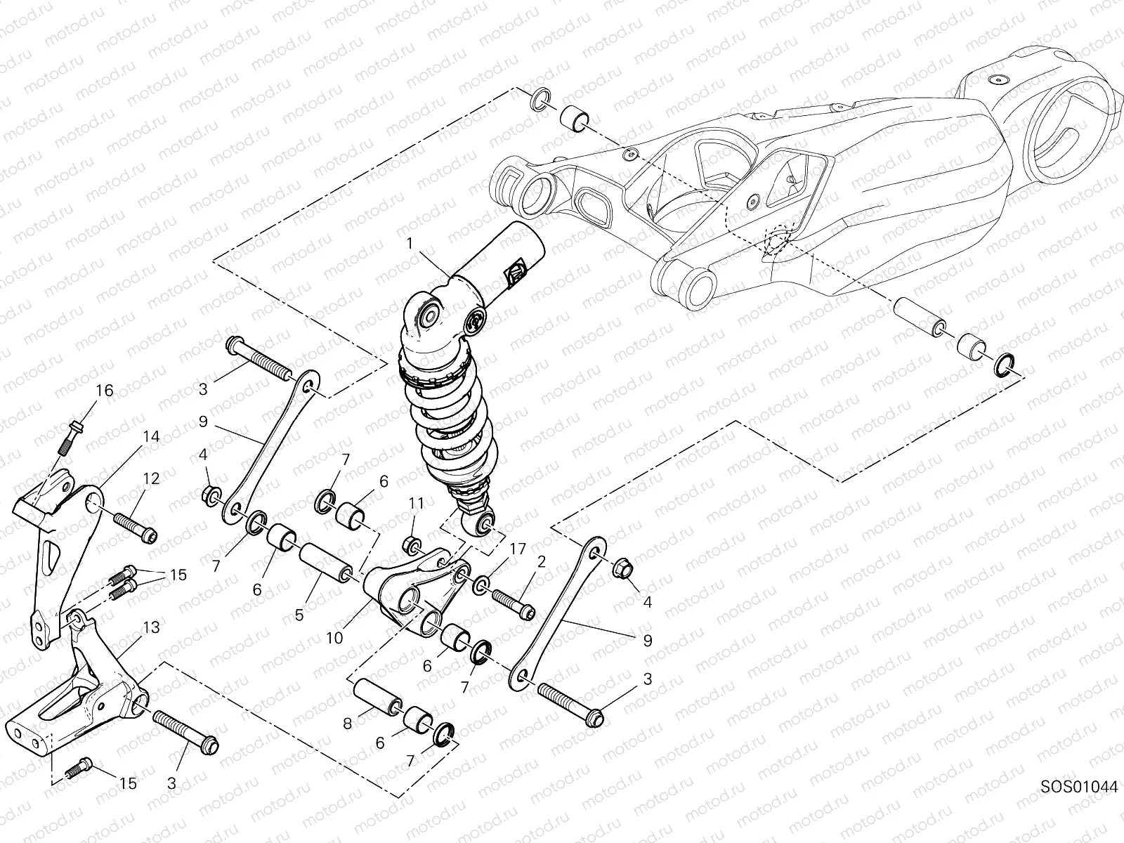 REAR SHOCK ABSORBER [MOD:SFV4;XST:AUS,EUR,GSO,JAP,ROK,TWN]