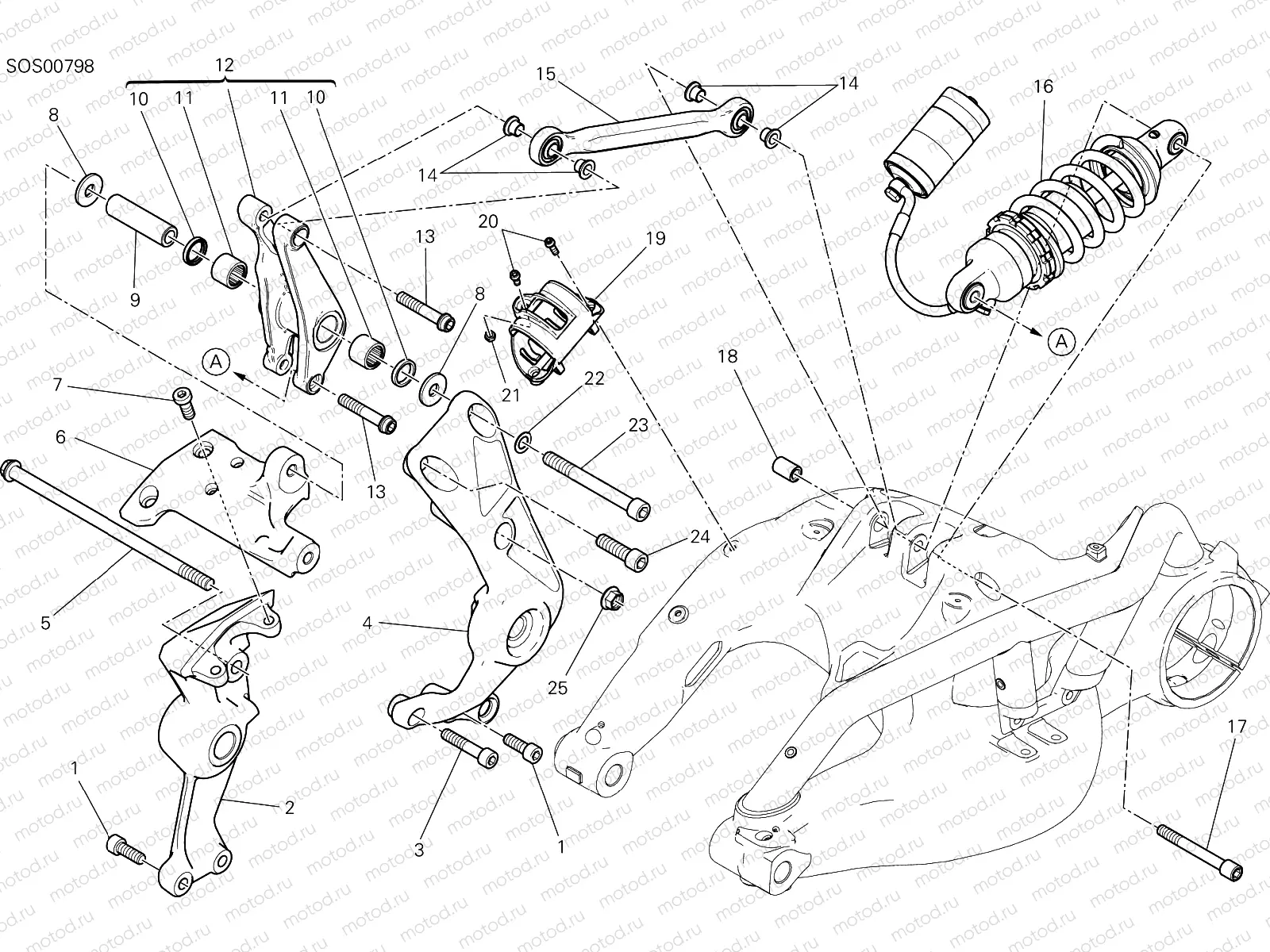REAR SHOCK ABSORBER [MOD:XDIAVEL]
