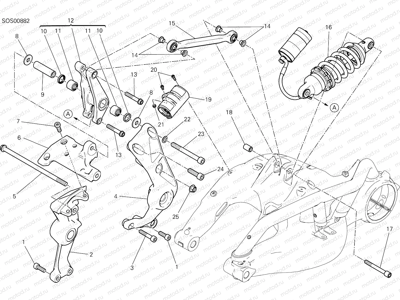REAR SHOCK ABSORBER [MOD:XDIAVELS]