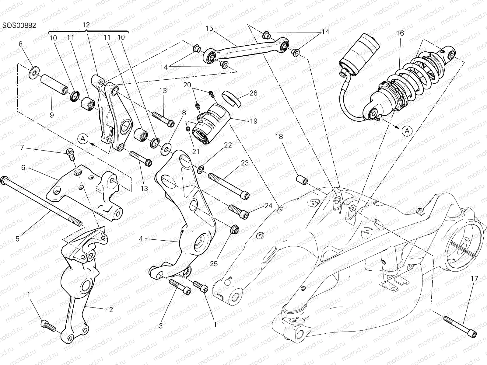 REAR SHOCK ABSORBER [MOD:XDIAVELS]