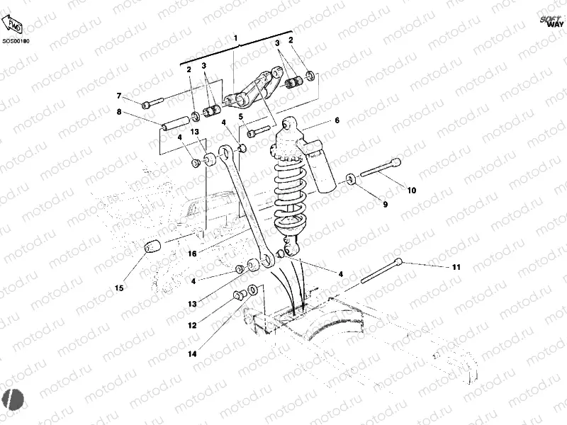 REAR SHOCK ABSORBER » SWING ARM