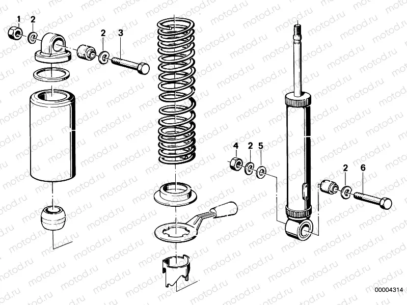 Rear spring strut mounting parts
