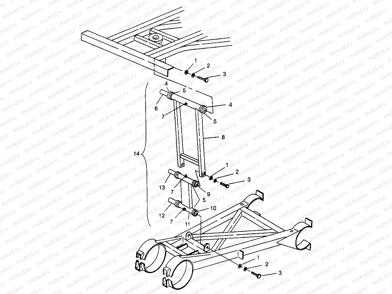 REAR STRUT STABILIZER 6X6 400L - W968740 and  6X6 400L Norwegian - N968740 (4935963596D001) | REAR STRUT STABILIZER 6X6 400L - W968740 and  6X6 400L Norwegian - N968740 (4935963596D001)