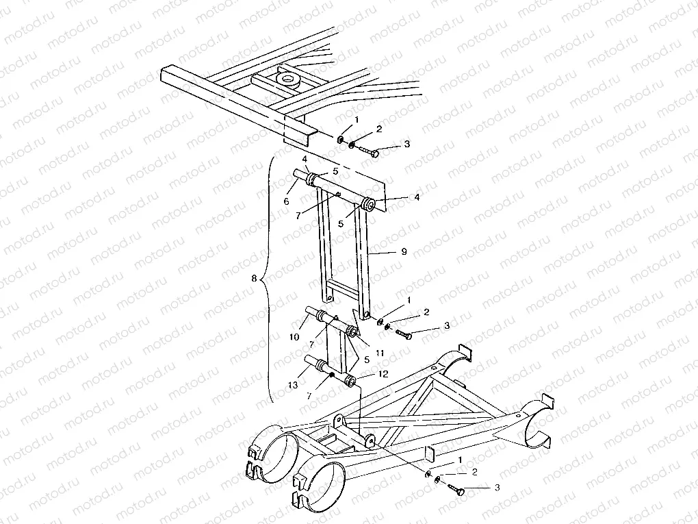REAR STRUT STABILIZER ASSEMBLY 6x6 400L | REAR STRUT STABILIZER ASSEMBLY 6x6 400L, SWEDISH S948740 and  NORWEGIAN N94 (4926812681037A)