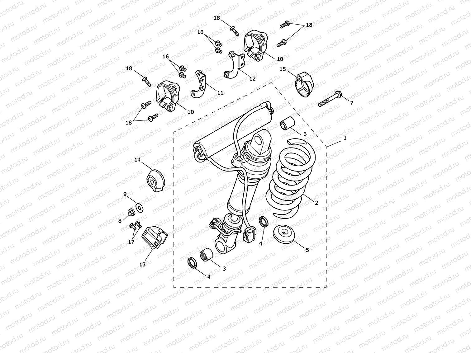 Rear suspension unit