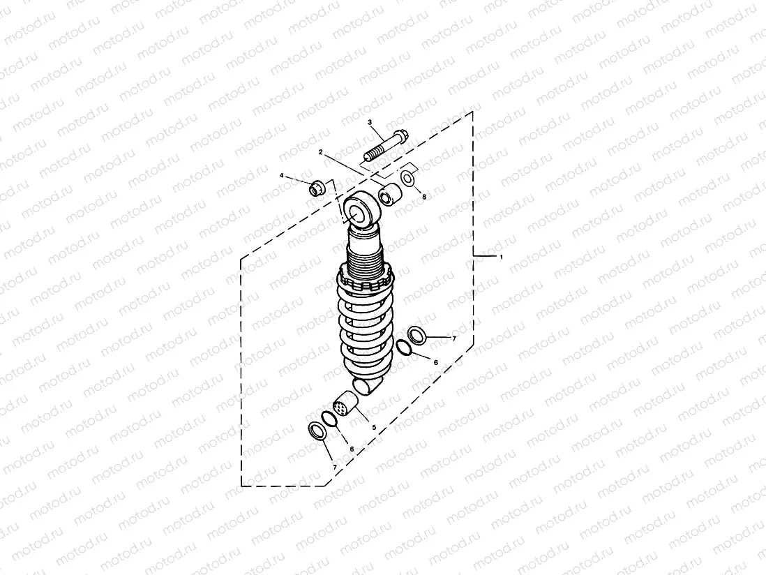 Rear Suspension Unit VIN 9082 and All 750cc