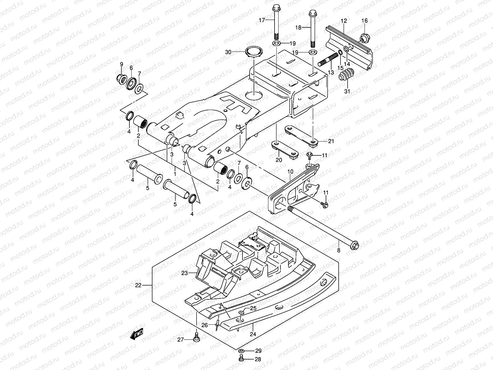 REAR SWINGING ARM (MODEL K4/K5/K6/K7)