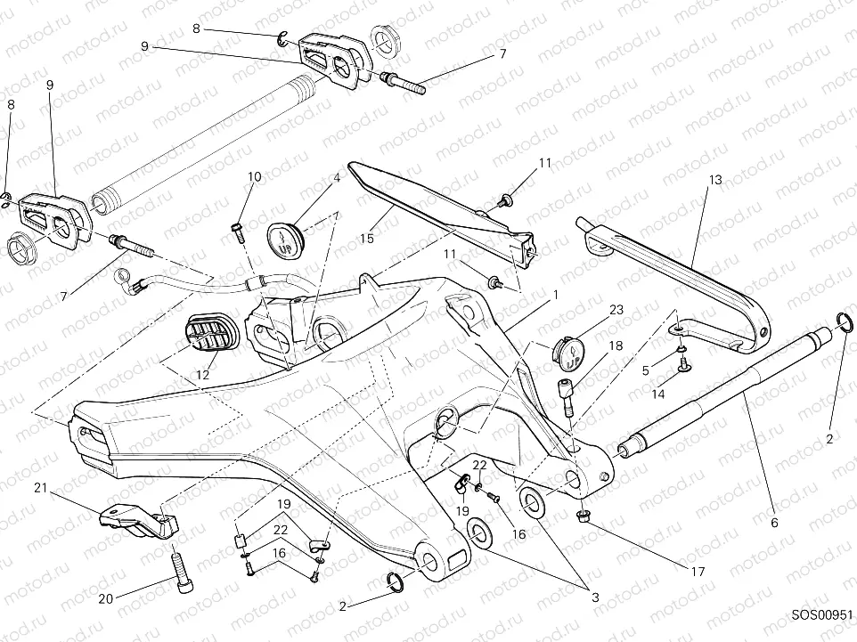 REAR SWINGING ARM [MOD:SCR800FT]