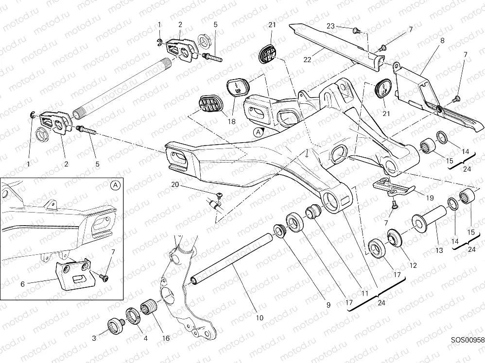 REAR SWINGING ARM [MOD:SCR800FT;XST:EUR,ROK,TWN]