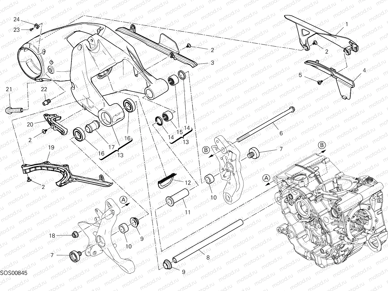 REAR SWINGING ARM [MOD:SS 950 S;XST:EUR]