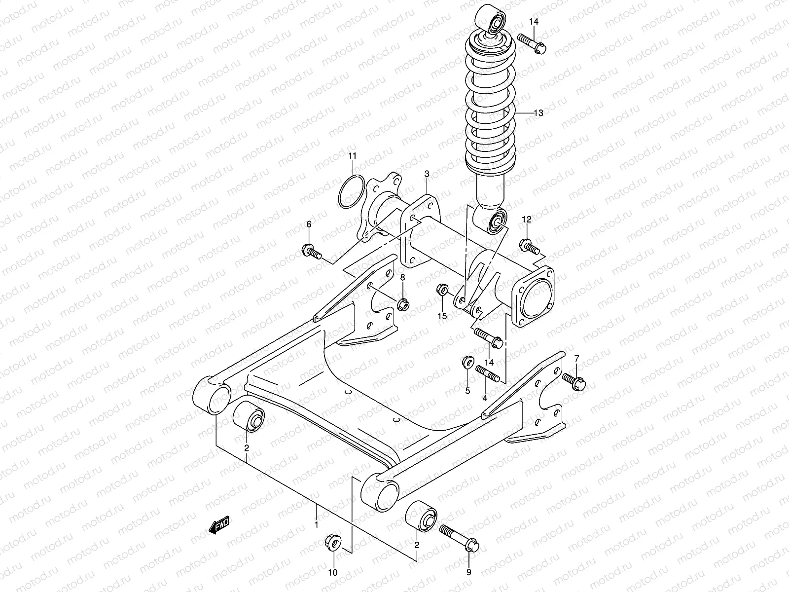 REAR SWINGINGARM (MODEL K2/K3/K4)